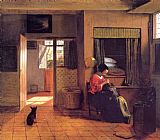 Pieter de Hooch A Mother and Child with Its Head in Her Lap painting